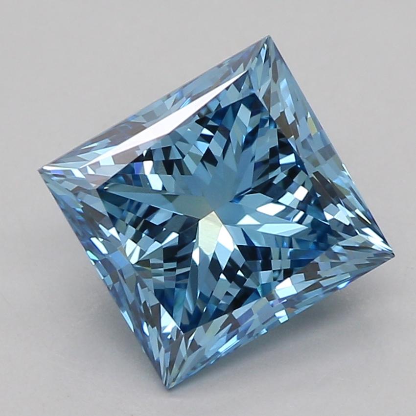 1.50 Ct. Fancy Vivid Blue Princess Lab Grown Diamond