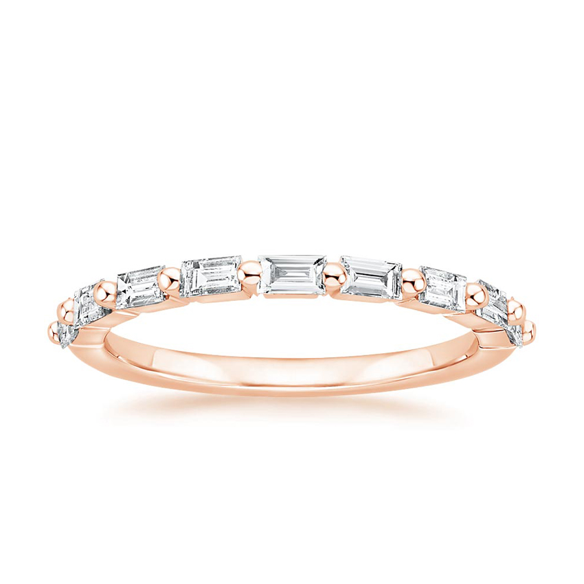 K Rose Gold Faye Baguette Diamond Ring Ct Tw With Dominique