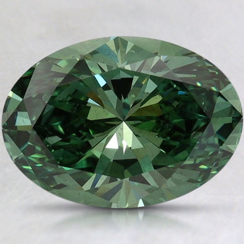 3.04 Ct. Fancy Vivid Pacific Green Oval Lab Grown Diamond