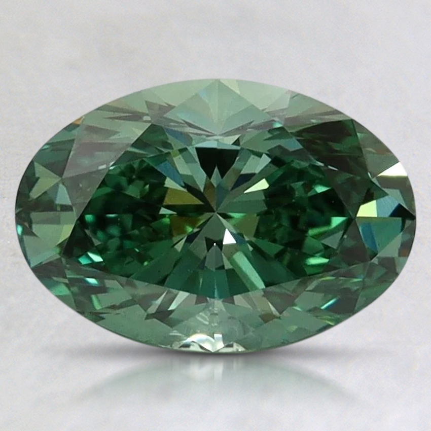 1.63 Ct. Fancy Vivid Pacific Green Oval Lab Grown Diamond