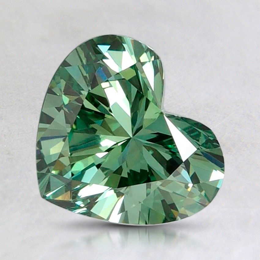 1.47 Ct. Fancy Vivid Pacific Green Heart Lab Grown Diamond