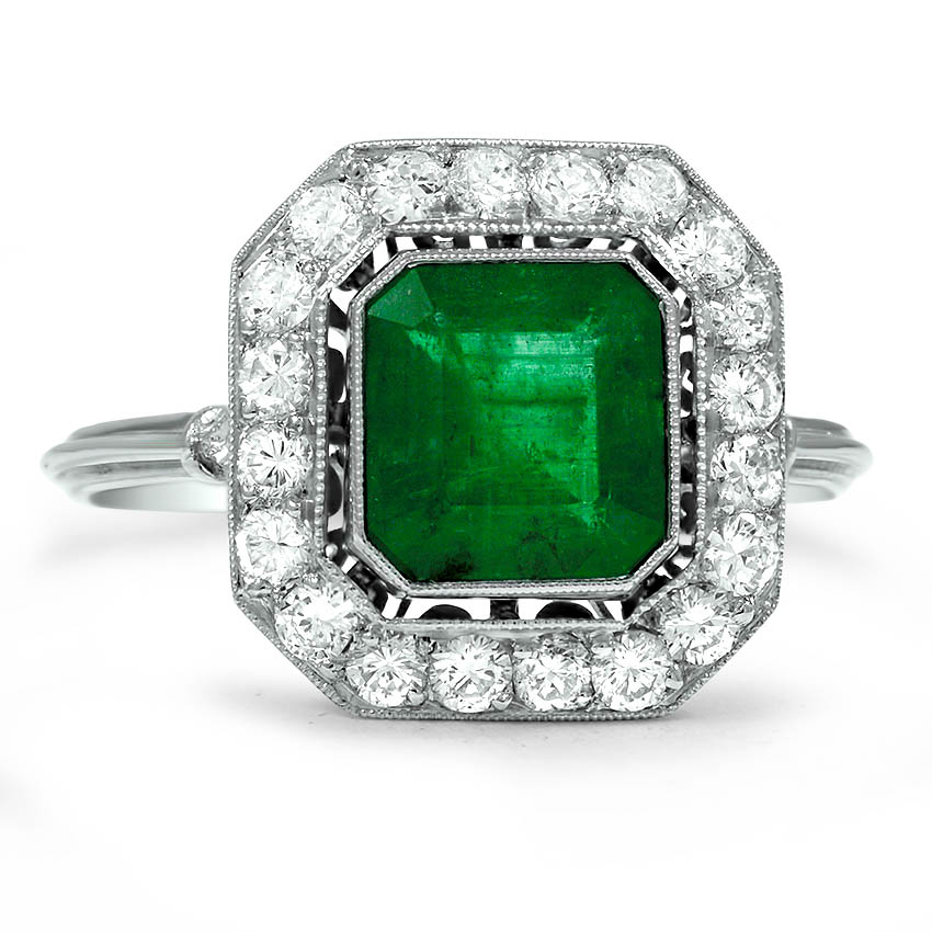 Art Deco Emerald Vintage Ring Keena Brilliant Earth