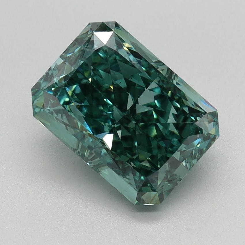 1.92 Ct. Fancy Vivid Green Radiant Lab Grown Diamond