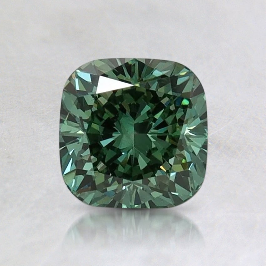 1.03 Ct. Fancy Vivid Pacific Green Cushion Lab Grown Diamond