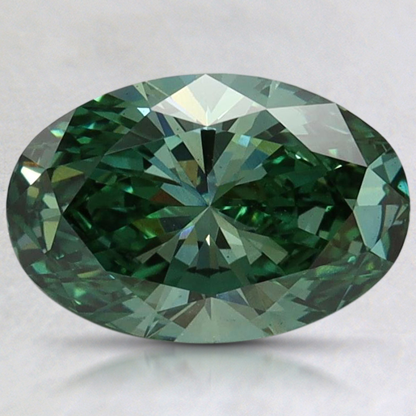 1.63 Ct. Fancy Vivid Pacific Green Oval Lab Grown Diamond