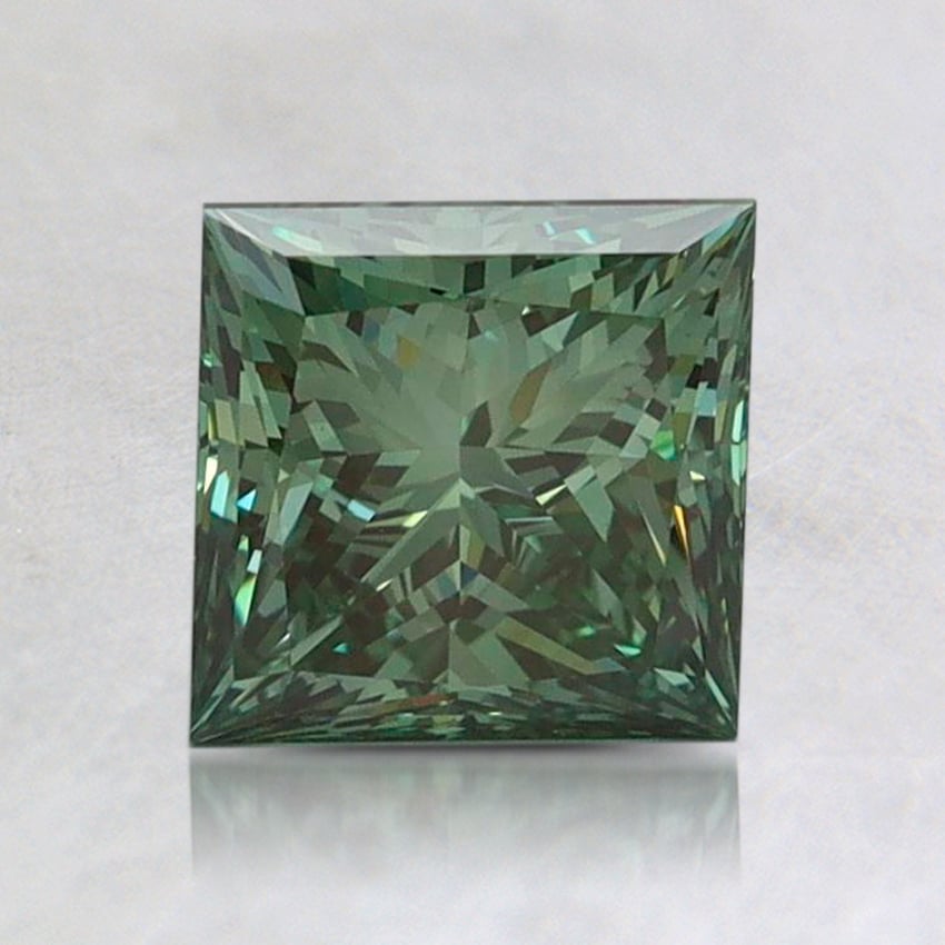 1.31 Ct. Fancy Vivid Pacific Green Princess Lab Grown Diamond