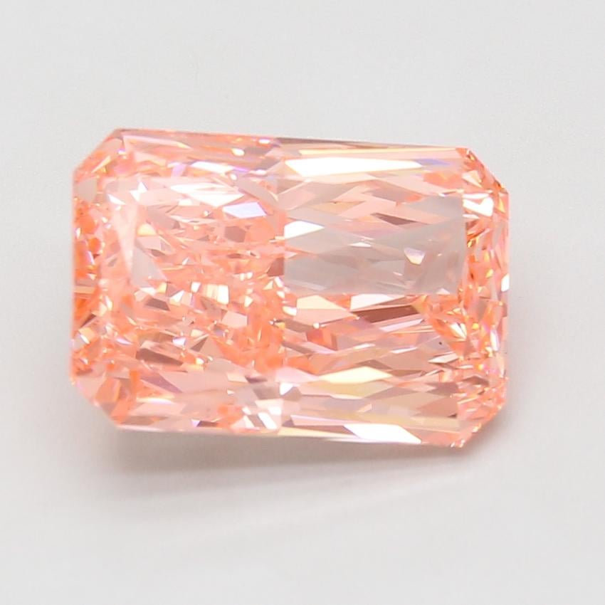 7.07 Ct. Fancy Vivid Pink Radiant Lab Grown Diamond