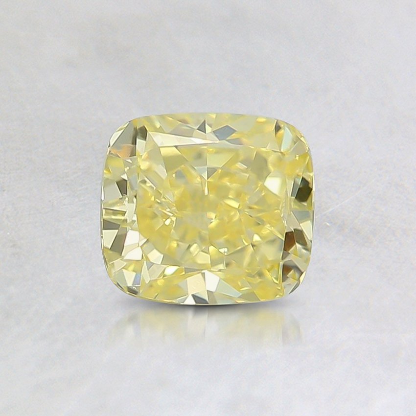 0.73 Ct. Fancy Intense Yellow Cushion Diamond