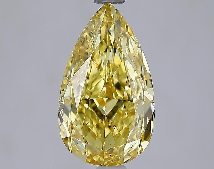 3.03 Ct. Fancy Vivid Yellow Yellow Pear Lab Grown Diamond