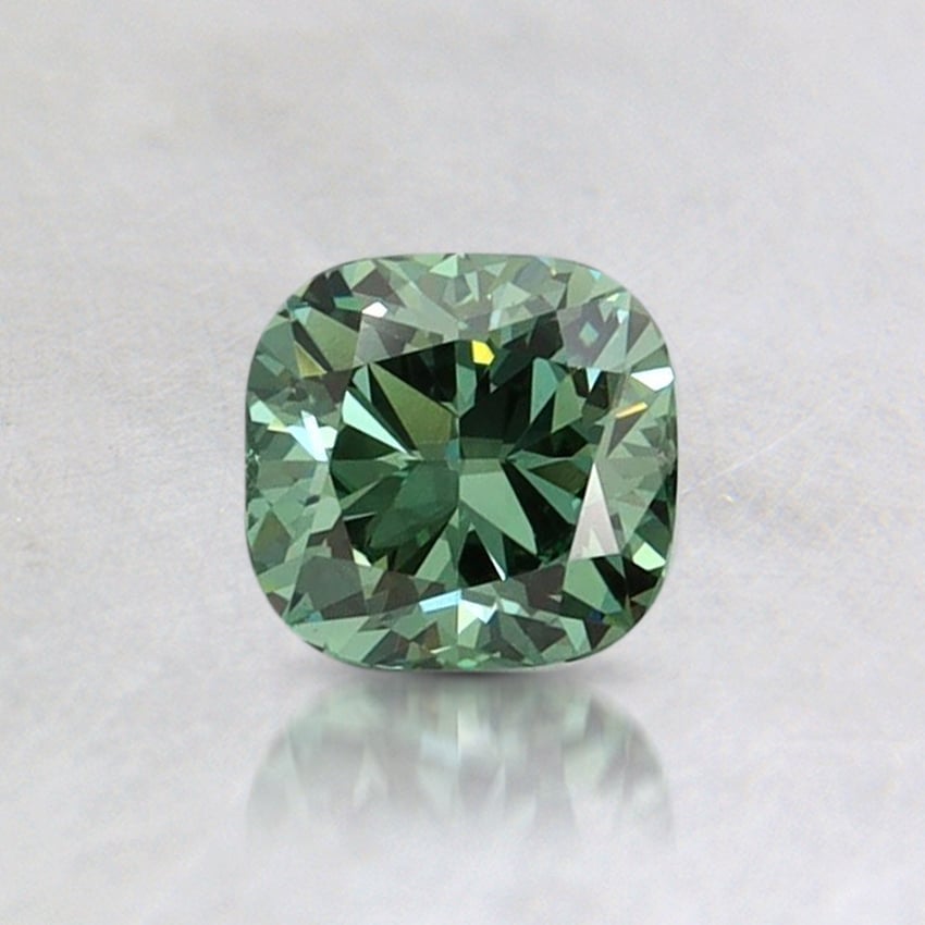 0.5 Ct. Fancy Vivid Pacific Green Cushion Lab Grown Diamond