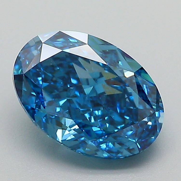 2.27 Ct. Fancy Vivid Blue Oval Lab Grown Diamond