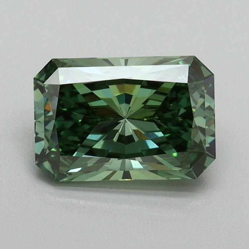 1.51 Ct. Fancy Vivid Green Radiant Lab Grown Diamond
