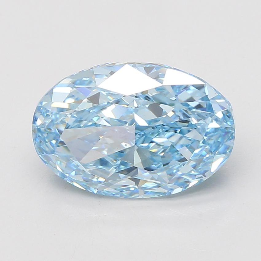 5.09 Ct. Fancy Vivid Blue Oval Lab Grown Diamond