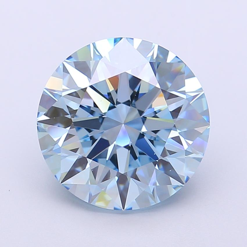 5.02 Ct. Fancy Vivid  Blue Round Lab Grown Diamond