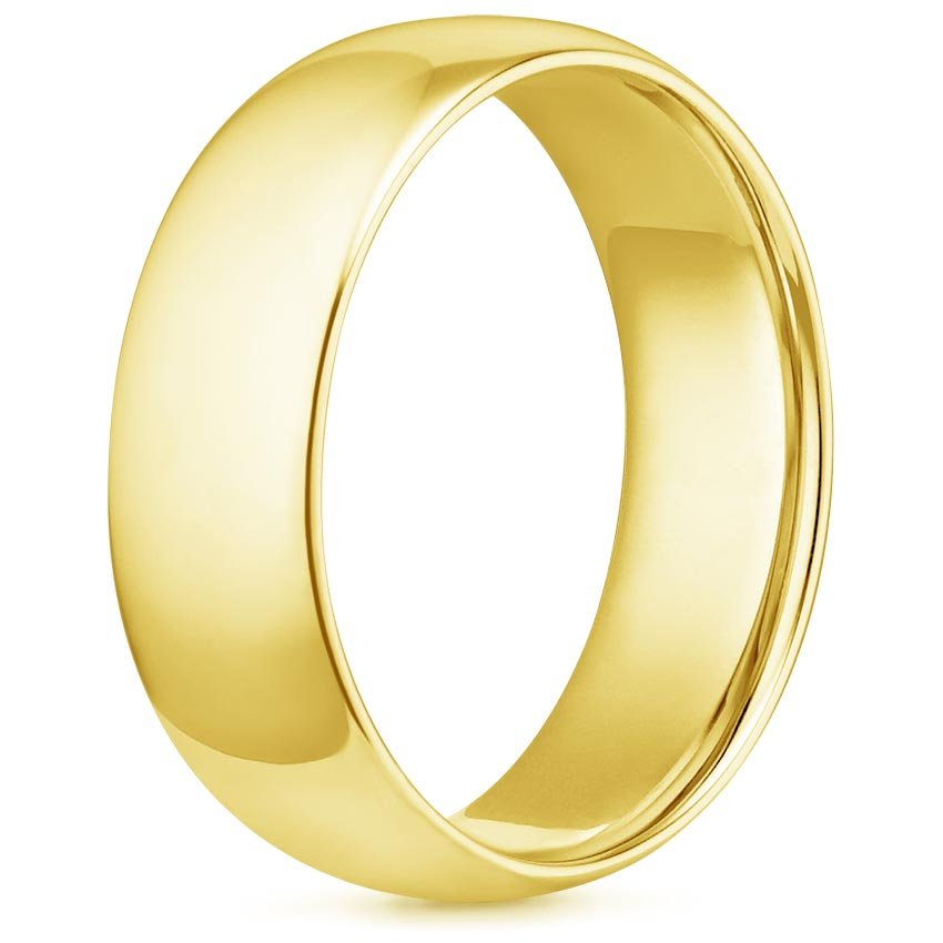 Mm Comfort Fit Men S Wedding Ring In K Yellow Gold