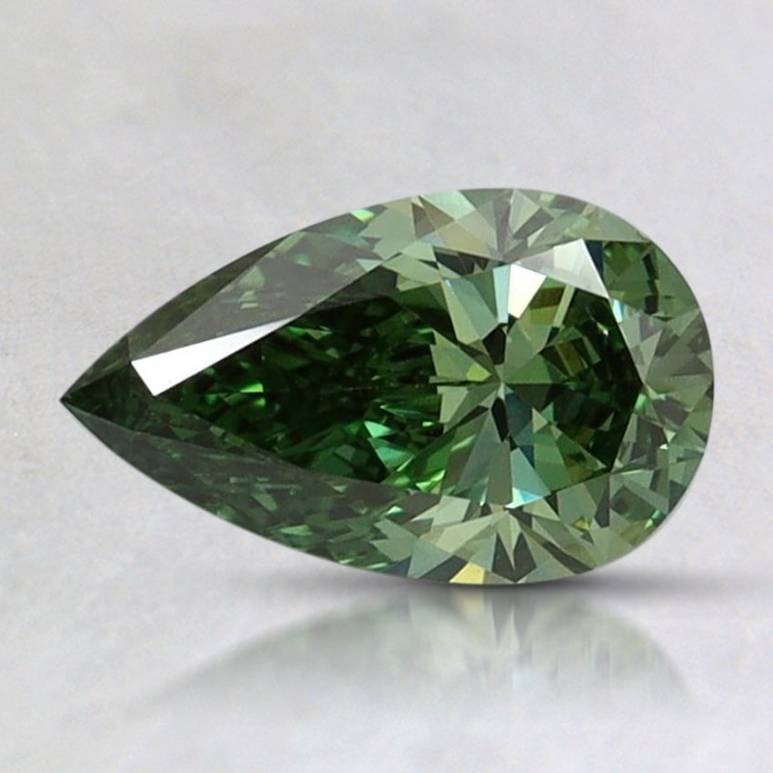 0.82 Ct. Fancy Vivid Pacific Green Pear Lab Grown Diamond
