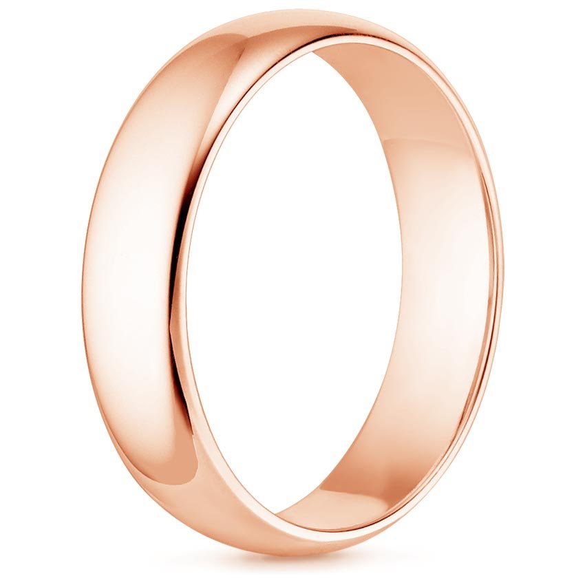 4mm Comfort Fit Men's Wedding Ring in 14K Rose Gold