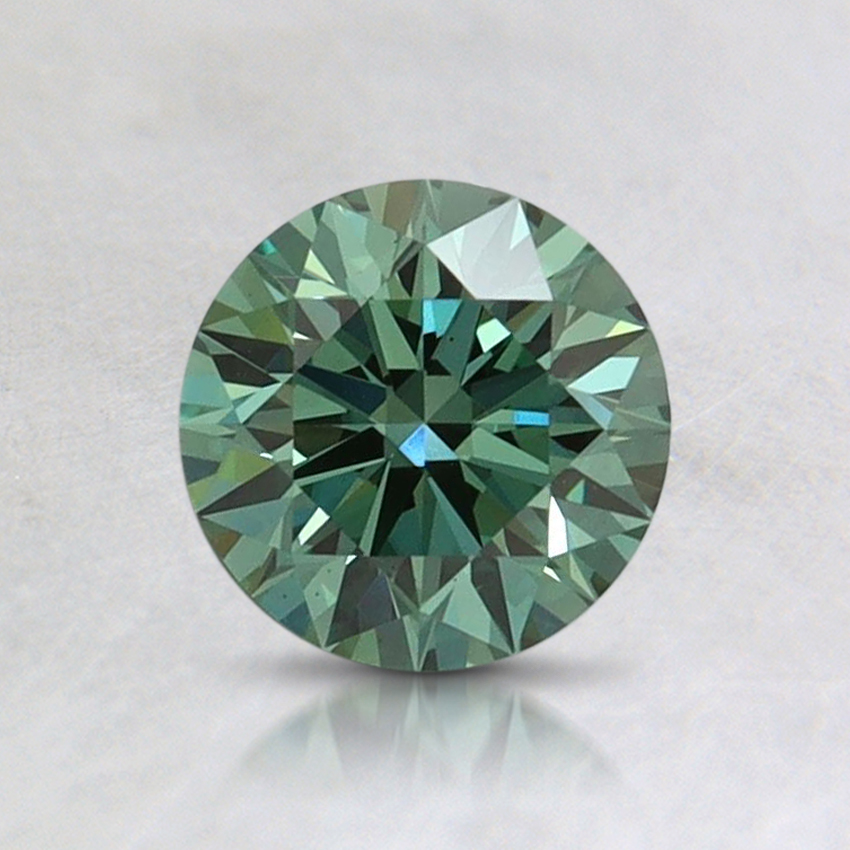 0.77 Ct. Fancy Vivid Pacific Green Round Lab Grown Diamond