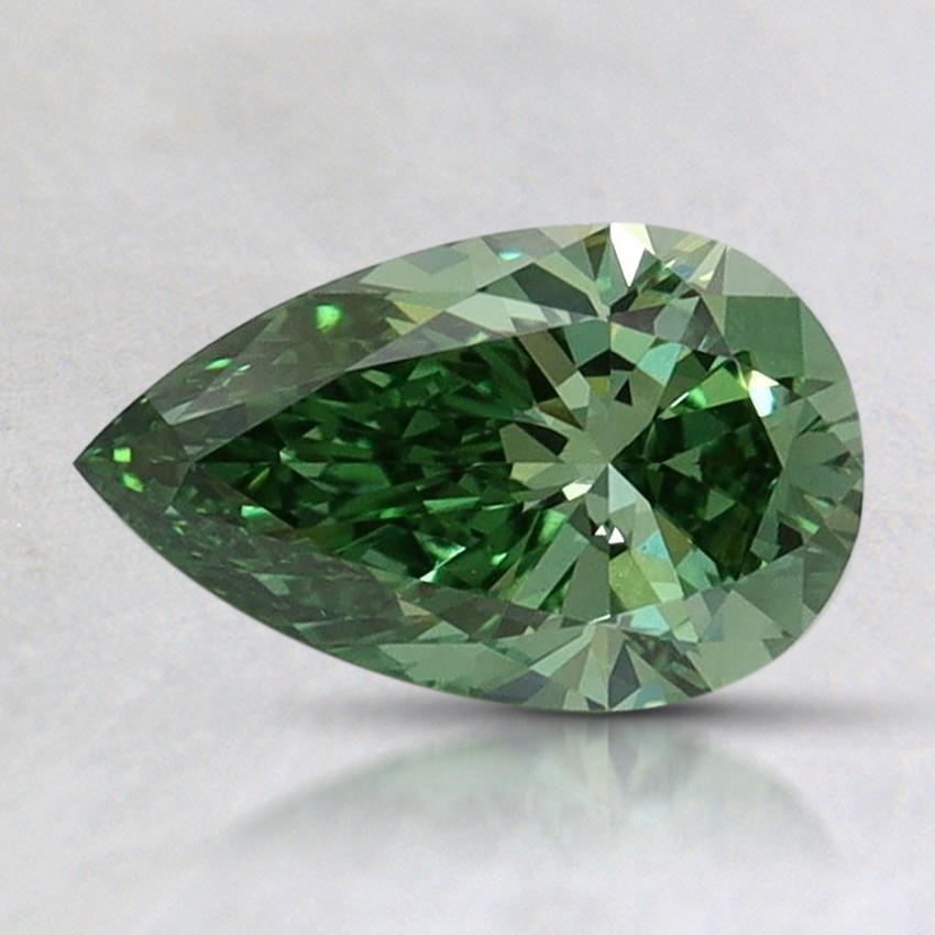 0.89 Ct. Fancy Vivid Pacific Green Pear Lab Grown Diamond