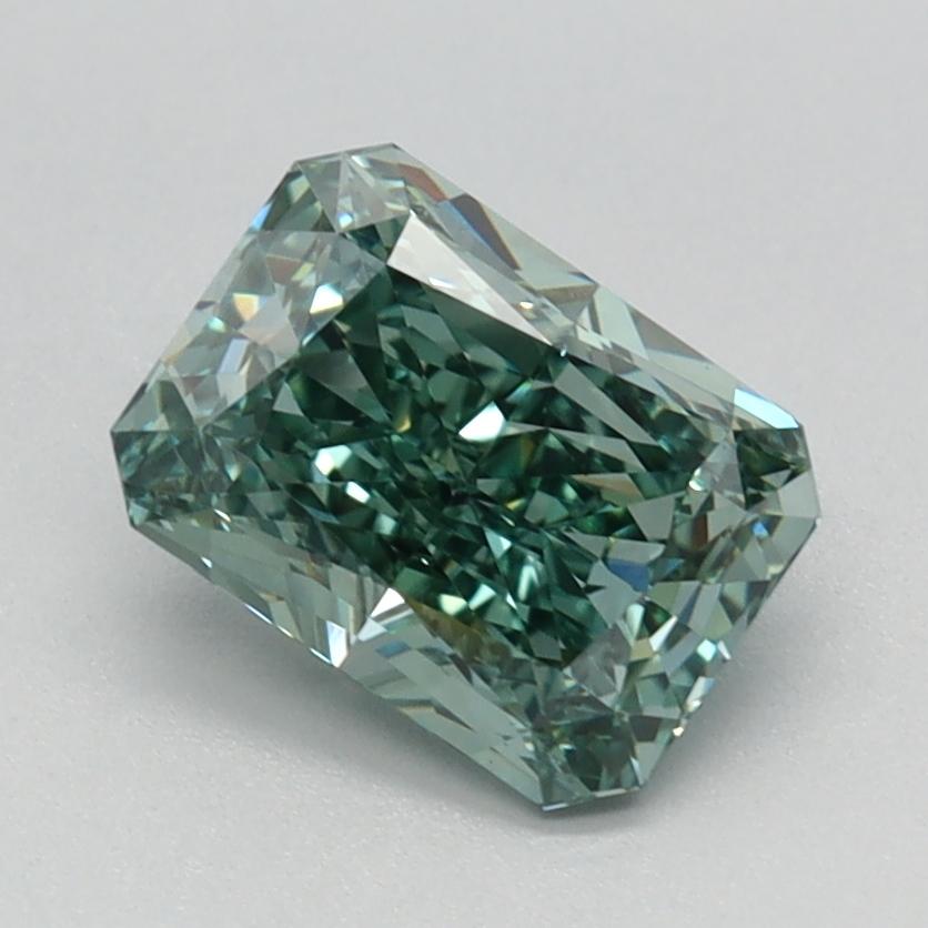 1.26 Ct. Fancy Vivid Bluish Green Radiant Lab Grown Diamond