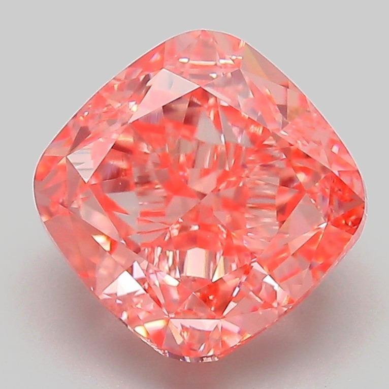 3.23 Ct. Fancy Vivid Pink Cushion Lab Grown Diamond