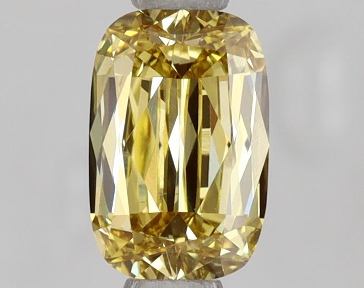 1.00 Ct. Fancy Intense  Yellow Cushion Lab Grown Diamond