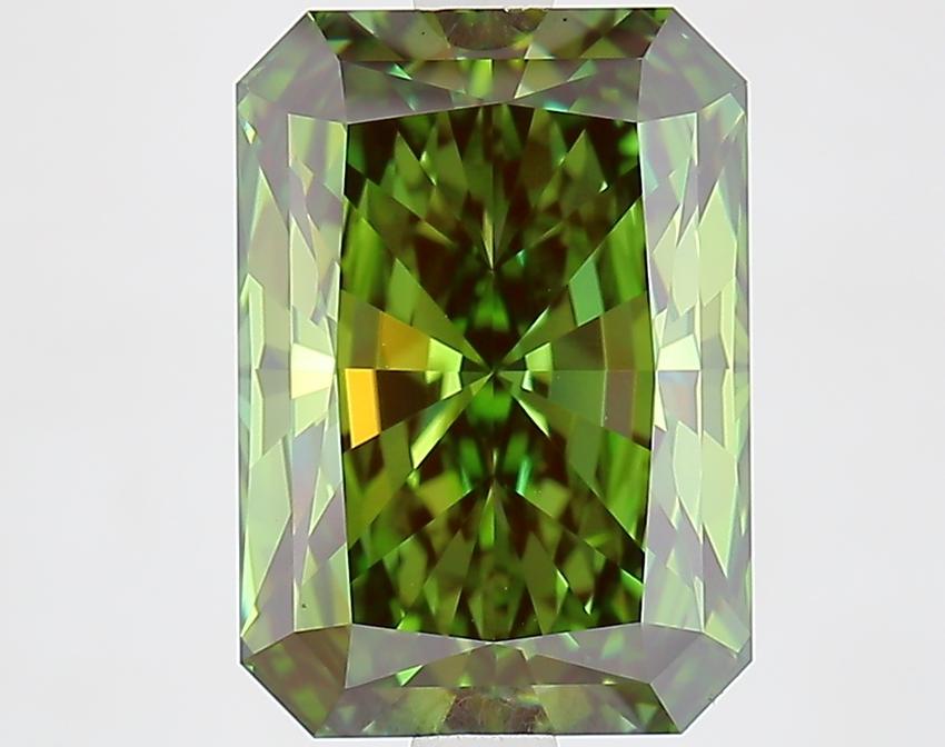 4.11 Ct. Fancy Vivid Green Radiant Lab Grown Diamond
