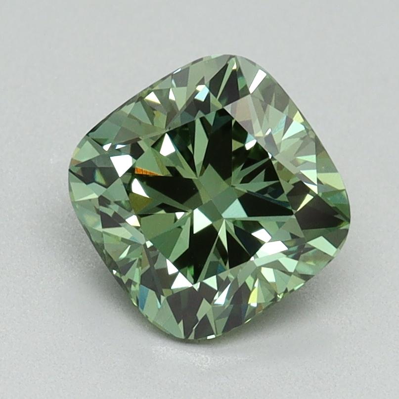 1.51 Ct. Fancy Vivid Green Cushion Lab Grown Diamond
