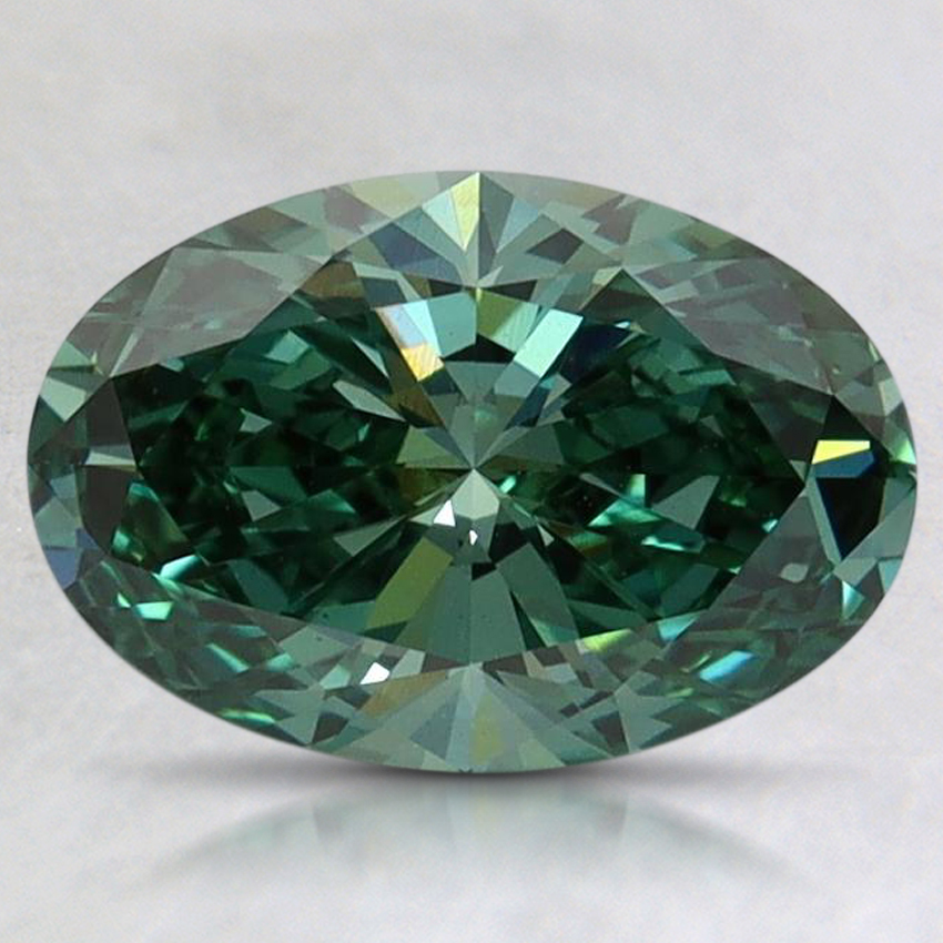 1.58 Ct. Fancy Vivid Pacific Green Oval Lab Grown Diamond