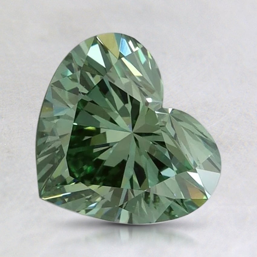 1.41 Ct. Fancy Vivid Pacific Green Heart Lab Grown Diamond