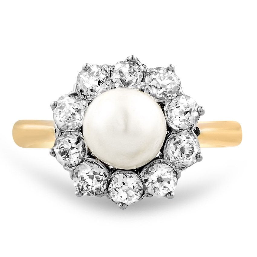 Pearl Vintage Ring Lorine Brilliant Earth pearl vintage ring lorine brilliant earth