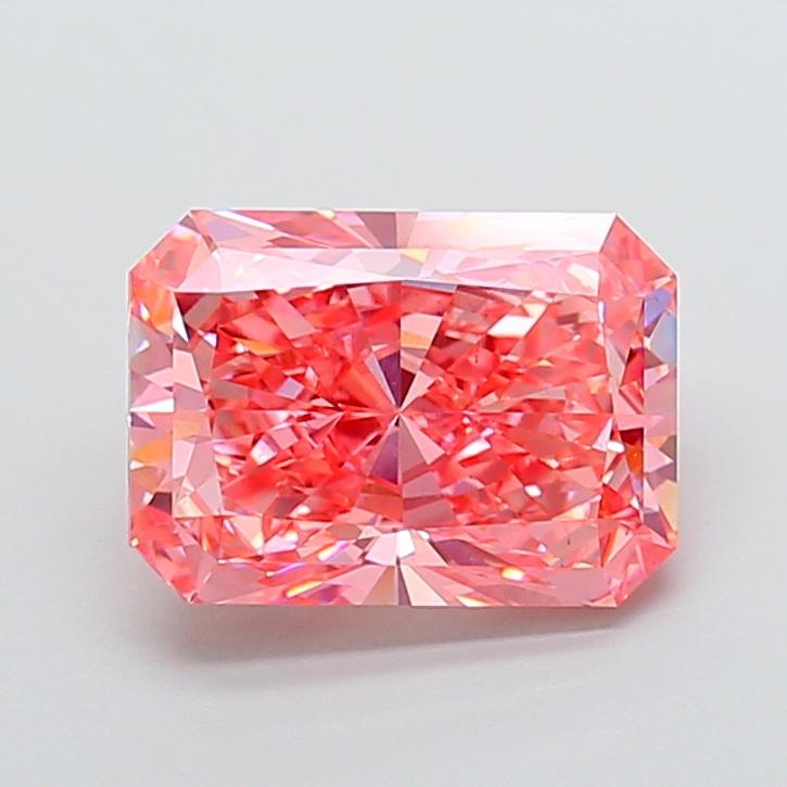 6.04 Ct. Fancy Vivid Pink Radiant Lab Grown Diamond