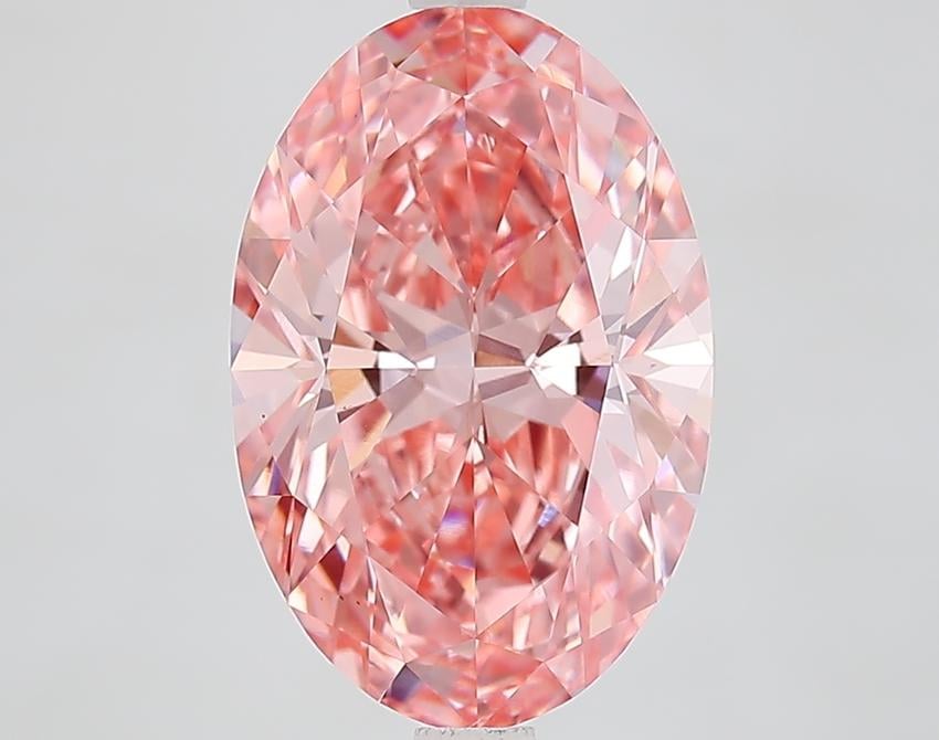 4.06 Ct. Fancy Vivid Pink Oval Lab Grown Diamond