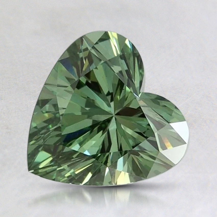 1.36 Ct. Fancy Vivid Pacific Green Heart Lab Grown Diamond