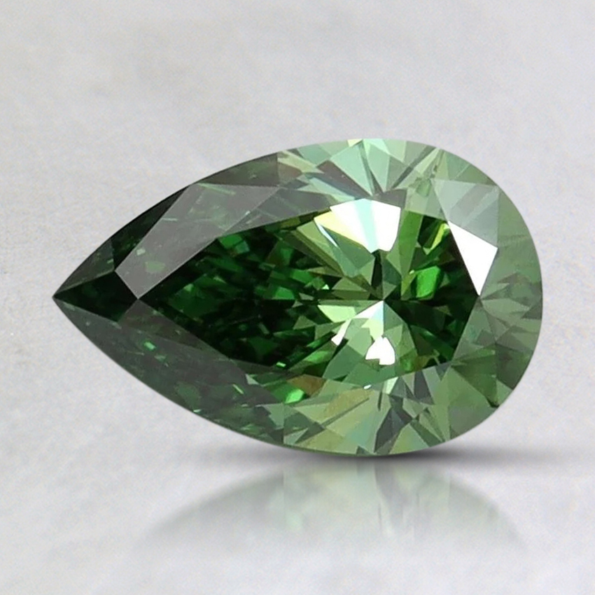 0.84 Ct. Fancy Vivid Pacific Green Pear Lab Grown Diamond