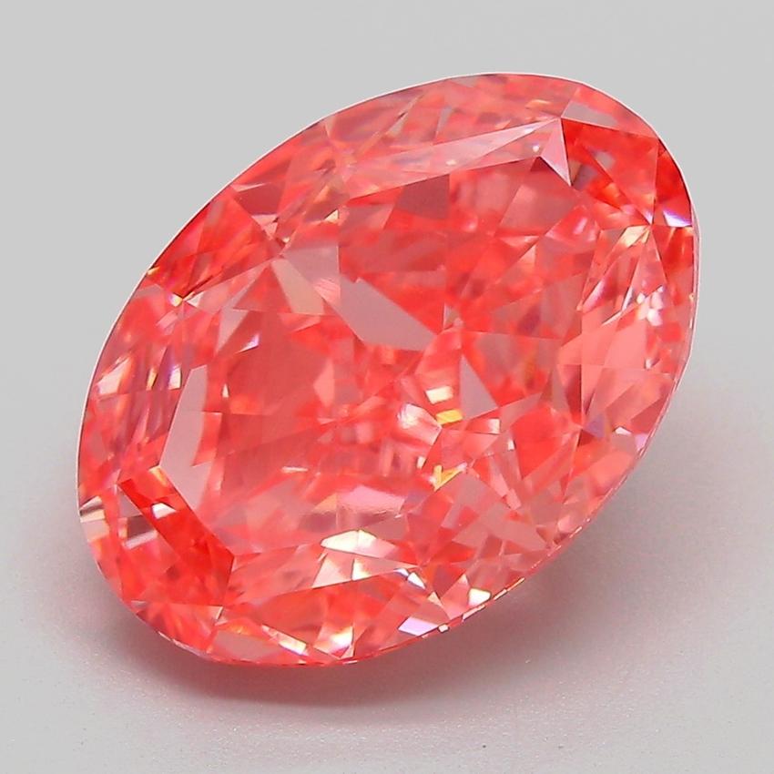 6.15 Ct. Fancy Vivid Pink Oval Lab Grown Diamond