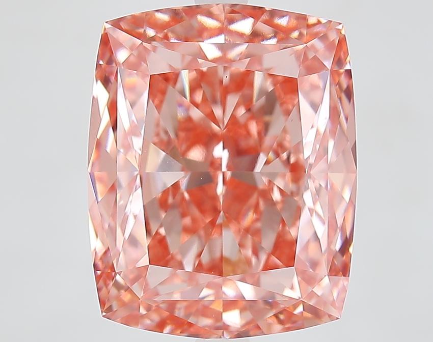 11.03 Ct. Fancy Vivid Pink Cushion Lab Grown Diamond