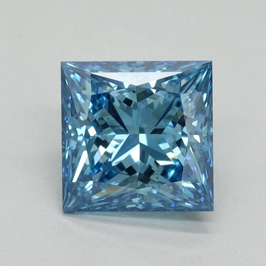 1.50 Ct. Fancy Vivid Blue Princess Lab Grown Diamond
