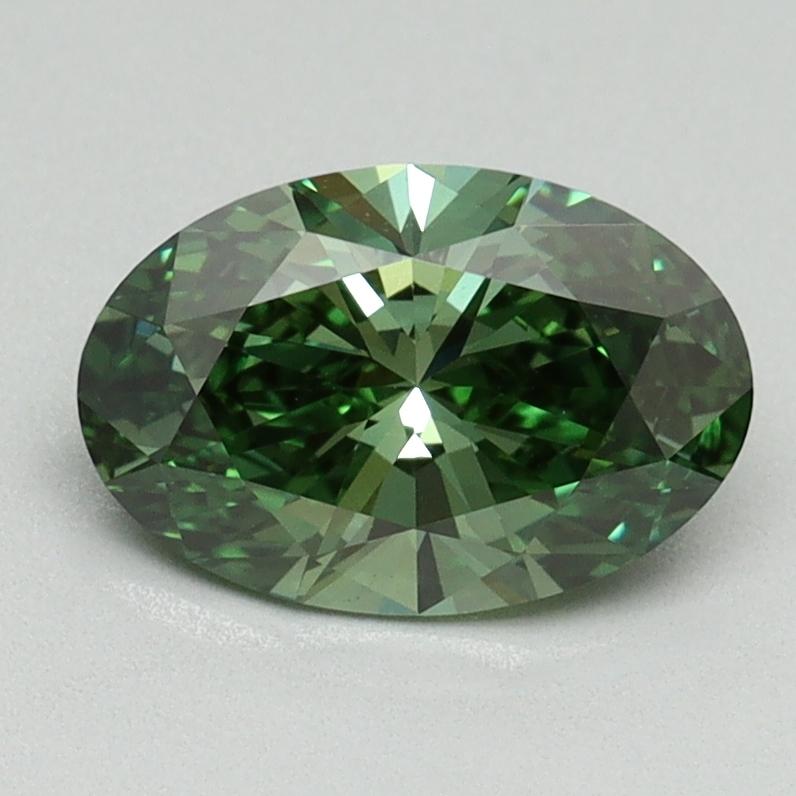 1.23 Ct. Fancy Vivid Green Oval Lab Grown Diamond