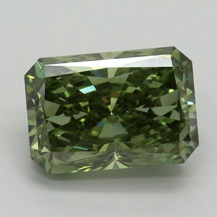 3.00 Ct. Fancy Vivid Green Radiant Lab Grown Diamond