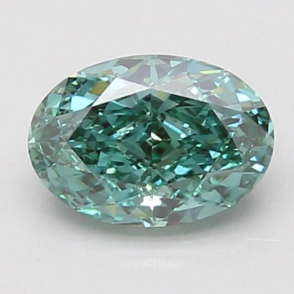 1.55 Ct. Fancy Vivid Bluish Green Oval Lab Grown Diamond