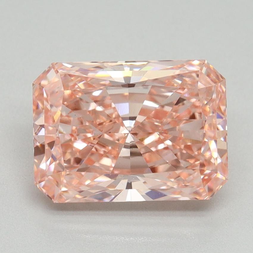 3.07 Ct. Fancy Vivid Pink Radiant Lab Grown Diamond