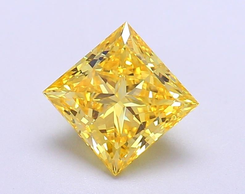 1.52 Ct. Fancy Vivid  Yellow Princess Lab Grown Diamond