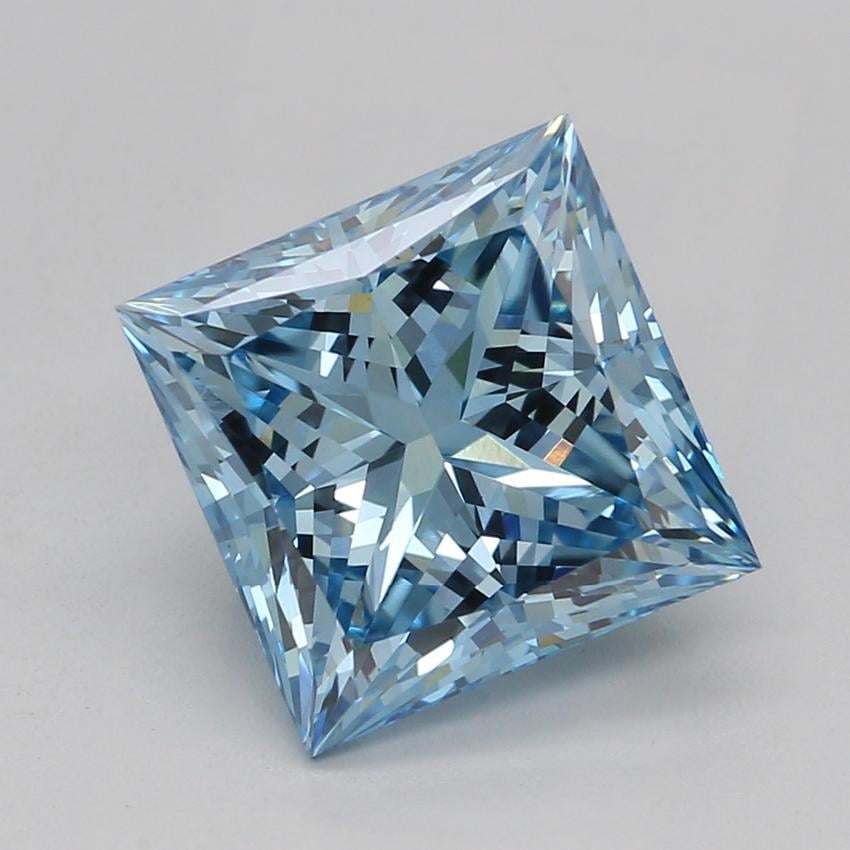 2.07 Ct. Fancy Vivid Blue Princess Lab Grown Diamond