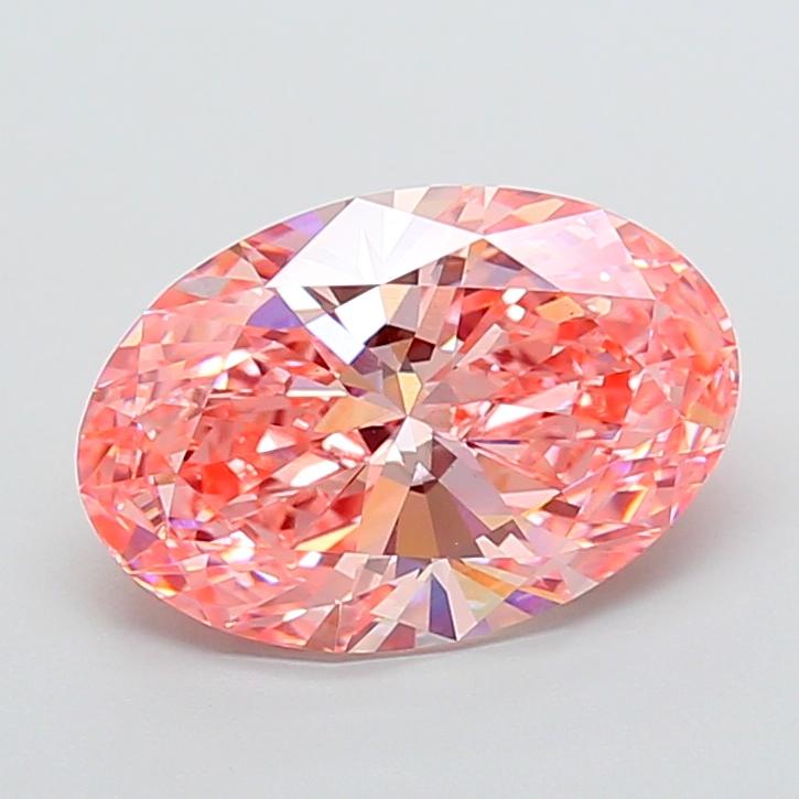 6.07 Ct. Fancy Vivid Pink Oval Lab Grown Diamond