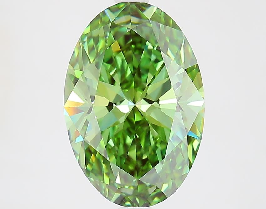 3.22 Ct. Fancy Vivid Green Oval Lab Grown Diamond