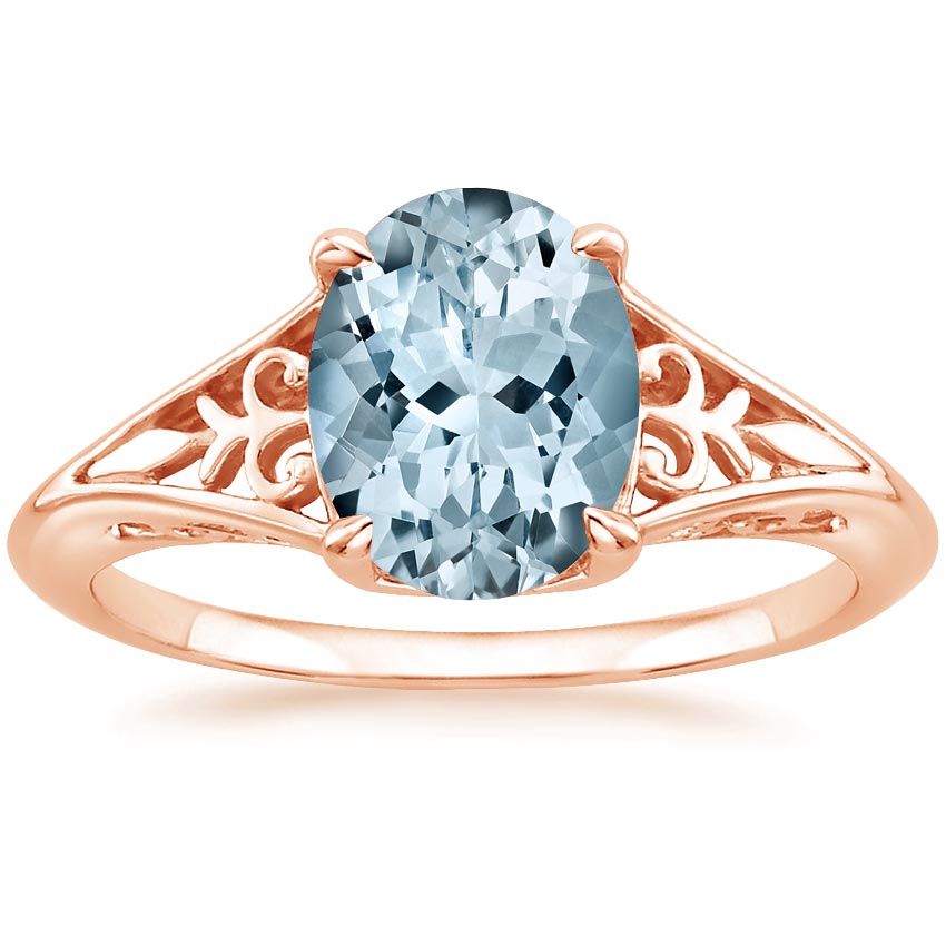 Aquamarine Florence Ring in 14K Rose Gold Brilliant Earth