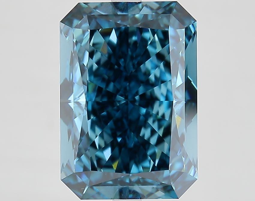 7.06 Ct. Fancy Vivid Blue Radiant Lab Grown Diamond