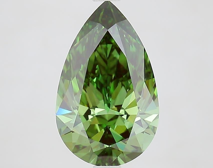 2.63 Ct. Fancy Vivid Green Pear Lab Grown Diamond