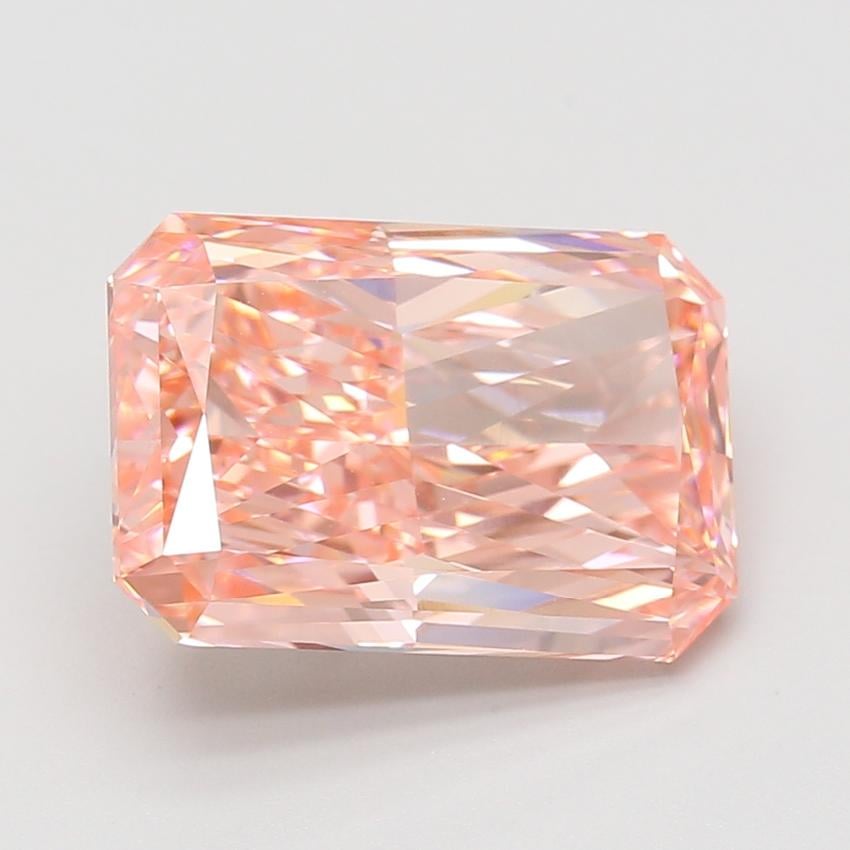 7.03 Ct. Fancy Vivid Pink Radiant Lab Grown Diamond